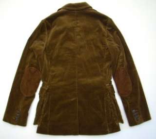 Nwt RRL Ralph Lauren Brown Corduroy Suede Patch Jacket XS  