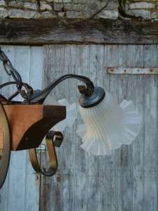 Antique style French Rustic Shabby Chic Wooden & Iron Chandelier Light 