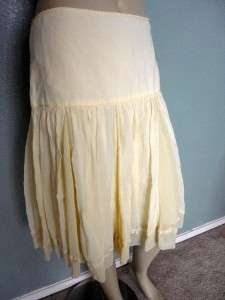 Elie Tahari Yellow Pleated Skirt size 2  