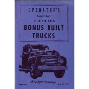  1949 FORD PICKUP TRUCK Owners Manual User Guide 