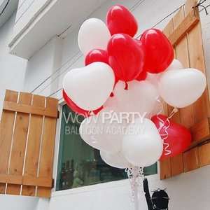  Shipping Free  12 Heart Shape White&red Balloons 100pcs 