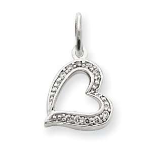  14k Gold White Gold Diamond Heart Charm Jewelry