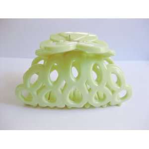   /Lime Green Hollow Plastic Hair Jaw Clip for Girls & Women Beauty
