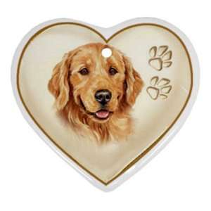  Golden Lab Dog Heart Shaped Porcelain Ornaments or Wall 