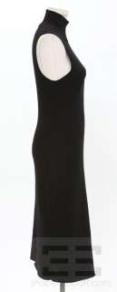 Donna Karan Signature Black Wool Sleeveless Turtleneck Sweater Dress 