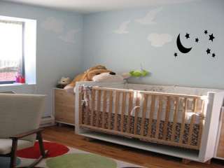 MOON AND STARS Nursery Baby Kids Room Wall Art Decal  