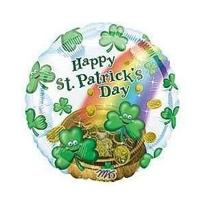  St Patricks Day Smiley Shamrocks 18 Inch Foil Balloon 2 
