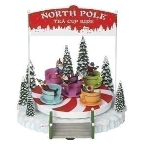 Amusements Lighted LED Rotating Musical Elf Tea Cup Ride Christmas 