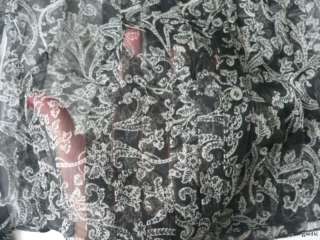 NWT BADGLEY MISCHKA Silk sheer blouse top shirt pleat 6  