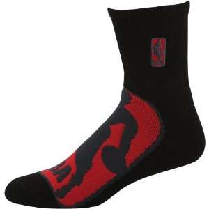 Fore Bare Feet BIG NBA Logo Black/Charcoal/Red Quarter Socks Size 