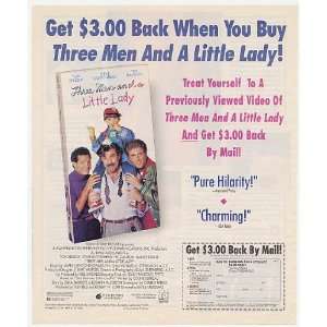  1991 Three Men and a Little Lady Movie Video Print Ad 