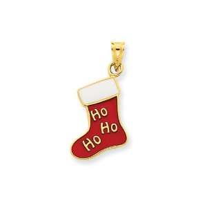  14 Karat Gold, HO HO HO Stocking Pendant Jewelry