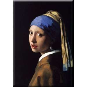   earring 11x16 Streched Canvas Art by Vermeer, Johannes