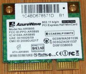 AZUREWAVE WIRELESS PCIE HALF MINI CARD ATHEROS AR5B95  