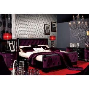  Modern Furniture  VIG  Modern Purple Fabric Bed AW202 180 