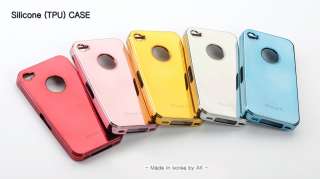 Gold Silicone soft jelly case for iphone 4 , Glossy Metallic Mirror 