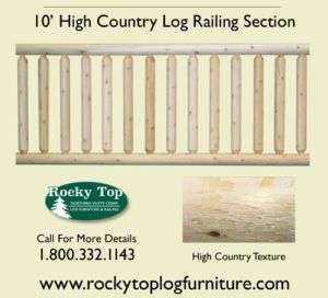 High Country 10 Section,Cedar Log Rustic Deck Railing  