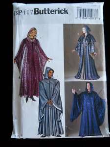 Butterick BP417 Hooded Cape Sleeve Variations XS S M  
