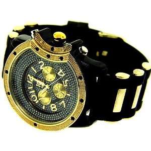  New Mens Black Iced out bling hip hop wrist watch Jewelry