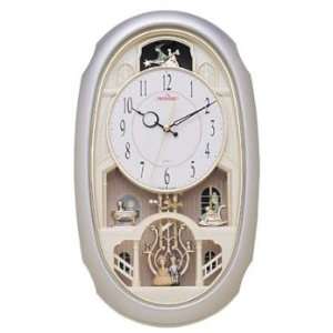  Gold/ Silver Tone Story Book Dream Motion Music Wall Clock 