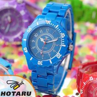 HOTARU Plastic Quartz Men Lady Sport Wrist Watch + Bag  