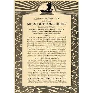   Sun Viking Cruise Raymond Whitcomb   Original Print Ad