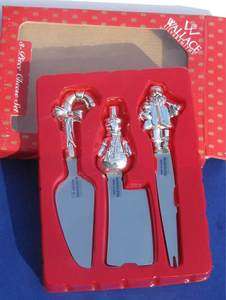 WALLACE 3 Piece Cheese Set Silverplated xmas NEW  