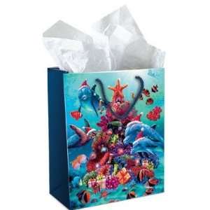   Hawaiian Christmas Medium Gift Bag Oceanic Holiday