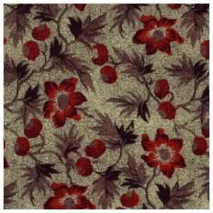   Red Flowers on Beige Fabric By Windham Fabrics Arts, Crafts & Sewing