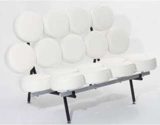 Mid Century Modern Retro Marshmallow Sofa   White  