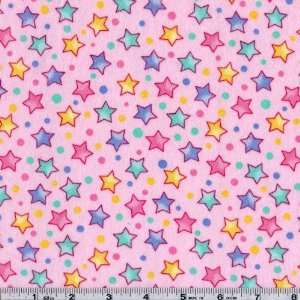   Flannel Stars and Dots Pink Fabric By The Yard Arts, Crafts & Sewing