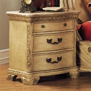  Yuan Tai CA7903N Cannes Whtwsh Night Stand with Marble 