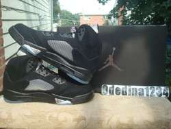New Nike Air Jordan 5 Retro Size Sz 12 Black Metallic V  