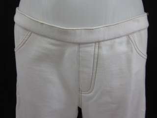 HUE White Cotton Stretch Cropped Leggings Pants Sz L  