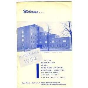   Lincoln Memorial Hospital 1954 Lincoln Illinois 