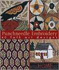 PUNCHNEEDLE EMBROIDERY 40 Folk Art Designs NEW Hardcover