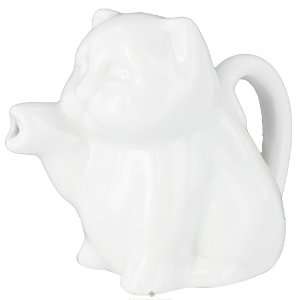  Harold Import   Porcelain Mini Cat Creamer White   2 oz 