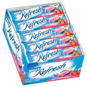 Halls Refresh Juicy Strawberry Stick, 9 Count Pack (pack of 15)