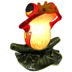  Speak No Evil Tree Frog Stained Glass Accent Lamp