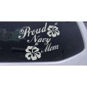 com Silver 22in X 23.8in    Proud Navy Mom Hibiscus Flowers Military 