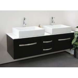  Superiorbath Milazzo 60 Toffee Double Sink Wall Mounted 