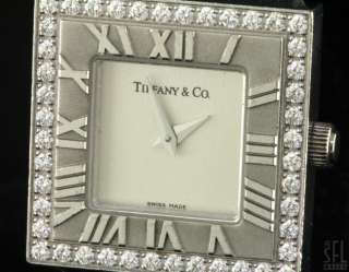 TIFFANY & CO. ATLAS 18K WHITE GOLD .44CT VS/F DIAMOND LADIES WATCH 