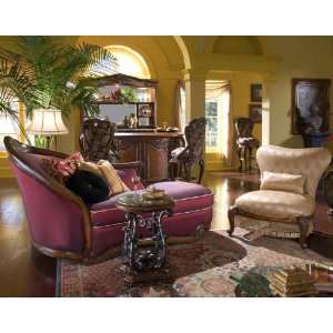 Aico Oppulente Living Room 2 Pc Wood Trim LAF Chaise, & Sweetheart 