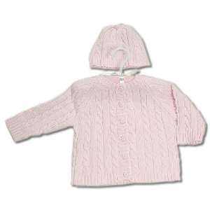  Elegantbaby   Cable Sweater and Hat   Pink Baby