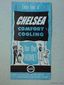 Vintage Chelsea Electric Fan Catalog Brochure 1950s ORG  