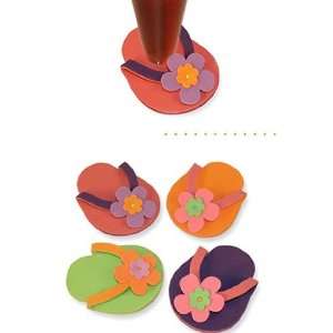 Tiki Flip Flop Shoe Glass Coaster Set 