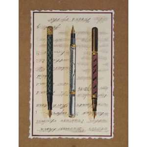  Fountain Pens I (Deckled) Poster Print