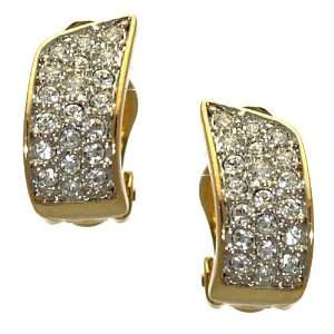  Ilaria Gold Plated Crystal Clip On Earrings Jewelry