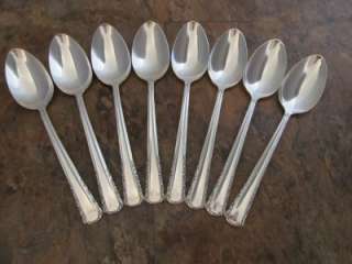 Holmes Edwards MAY QUEEN   Lot of 8 Soup Spoons   Silverplate Flatware 