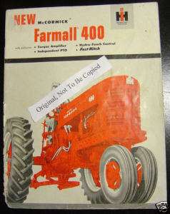 IH International Harvester Farmall 400 Tractor Sales Brochure Orig 